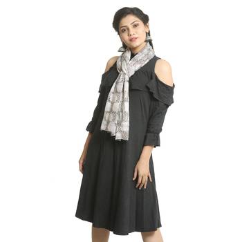 Gray self design woolen stole and dupattas 2