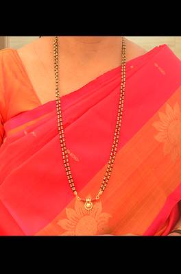 Black Beaded Traditional Gold Plated Mangalsutra 1