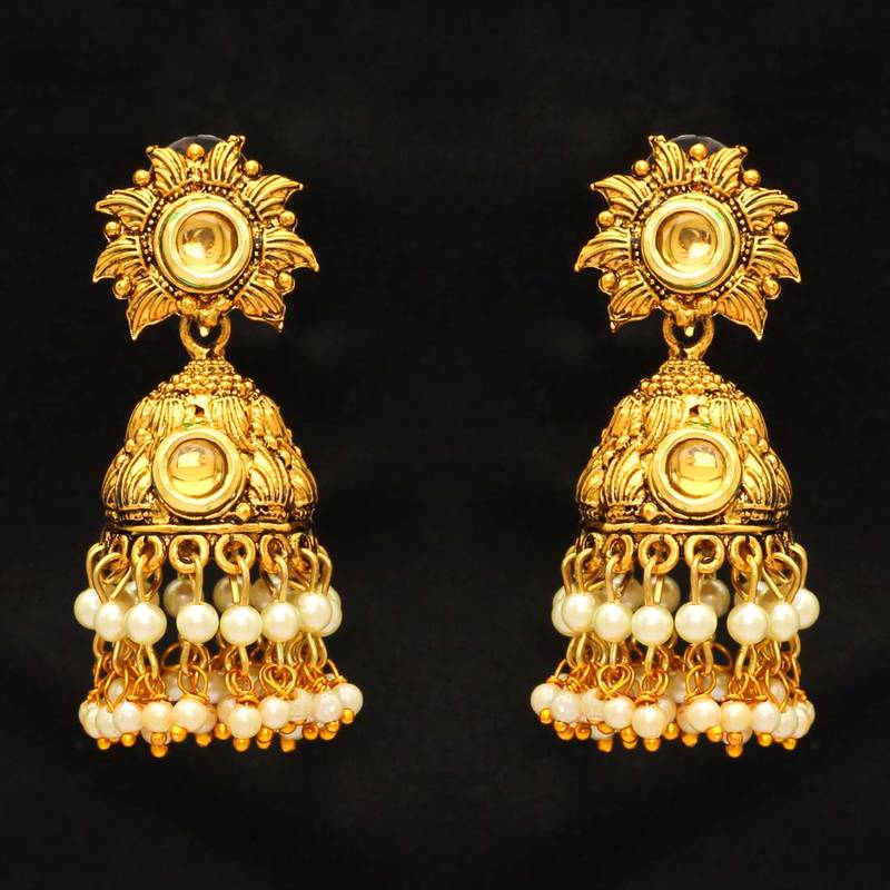 Gold Jhumkas Jaipur Mart 2830458