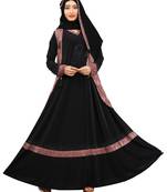 Women'S Violet Color Lycra Abaya Burkha With Jacket And Chiffon Dupatta
