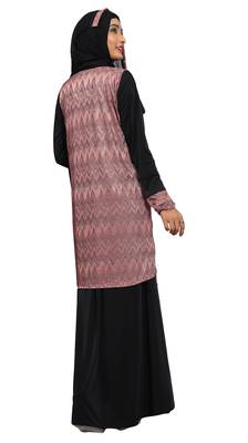 Women'S Violet Color Lycra Abaya Burkha With Jacket And Chiffon Dupatta 4