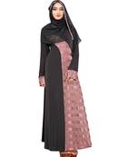 Women'S Violet Color Lycra Printed Abaya Burkha With Hijab Scarf
