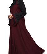 Darkviolet Color Imported Lycra Abaya Burkha With Hijab Scarf For Women