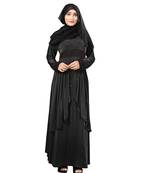 Black Color Women'S Lycra Abaya Burkha With Hijab Dupatta