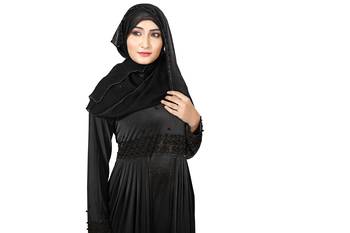 Black Color Women'S Lycra Abaya Burkha With Hijab Dupatta 4