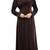 Women'S Brown Color Embosed Style Lycra Abaya Burkha With Waist Belt