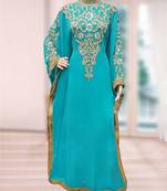 Green Georgette Embroidered Zari Work Islamic Kaftans