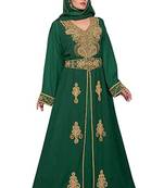 Green Georgette Embroidered Zari Work Islamic Kaftans