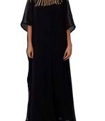 Black Georgette Embroidered Zari Work Islamic Kaftans