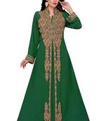 Green Georgette Embroidered Zari Work Islamic Kaftans