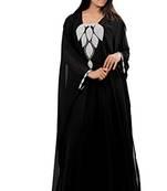 Black Georgette Embroidered Zari Work Islamic Kaftans