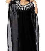 Black Georgette Embroidered Zari Work Islamic Kaftans
