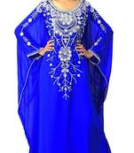 Royal Blue Georgette Embroidered Zari Work Islamic Kaftans