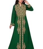 Green Georgette Embroidered Zari Work Islamic Kaftans