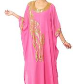 Pink Georgette Embroidered Zari Work Islamic Kaftans