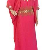 Pink Georgette Embroidered Zari Work Islamic Kaftans