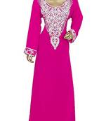 Pink Georgette Embroidered Zari Work Islamic Kaftans