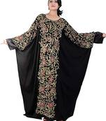 Black Georgette Embroidered Zari Work Islamic Kaftans