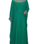 Green Georgette Embroidered Zari Work Islamic Kaftans