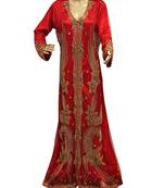Red Georgette Embroidered Zari Work Islamic Kaftans