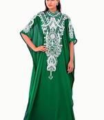 Green Georgette Embroidered Zari Work Islamic Kaftans
