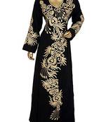 Black Georgette Embroidered Zari Work Islamic Kaftans
