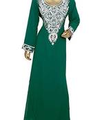 Green Georgette Embroidered Zari Work Islamic Kaftans