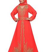 Red Georgette Embroidered Zari Work Islamic Kaftans