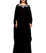 Black Georgette Embroidered Zari Work Islamic Kaftans