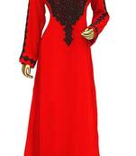 Red Georgette Embroidered Zari Work Islamic Kaftans