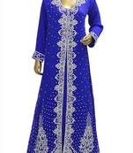 Royal Blue Georgette Embroidered Zari Work Islamic Kaftans