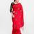 Red embroidered art silk saree with blouse
