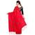 Red embroidered art silk saree with blouse