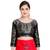 Red embroidered art silk saree with blouse