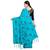Sky blue embroidered art silk saree with blouse