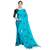 Sky blue embroidered art silk saree with blouse