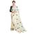 Off white embroidered art silk saree with blouse
