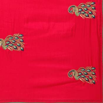 Pink Embroidered Art Silk Saree With Blouse 3