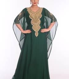 Green Georgette Embroidered Zari Work Islamic Kaftans