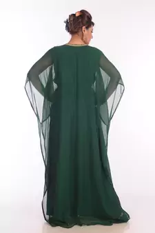 Green Georgette Embroidered Zari Work Islamic Kaftans