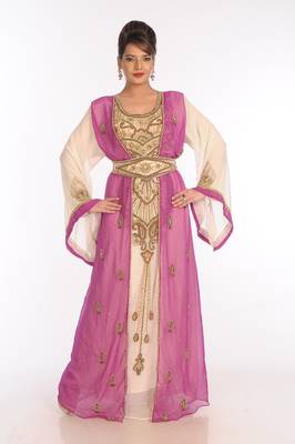 Multicolor Georgette Embroidered Zari Work Islamic Kaftans 1