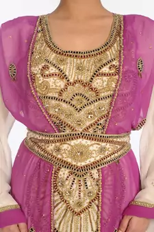 Multicolor Georgette Embroidered Zari Work Islamic Kaftans