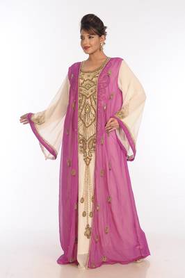 Multicolor Georgette Embroidered Zari Work Islamic Kaftans 4