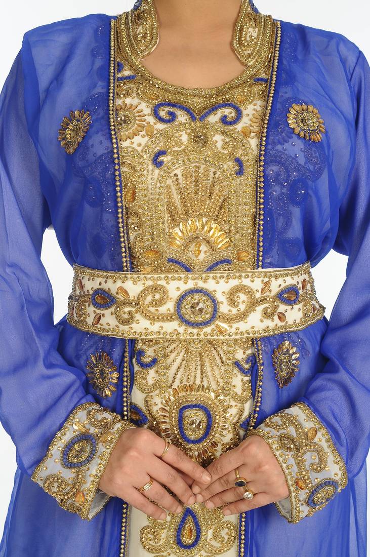 Multicolor Georgette Embroidered Zari Work Islamic Kaftans