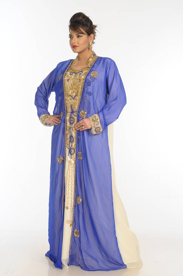 Multicolor Georgette Embroidered Zari Work Islamic Kaftans