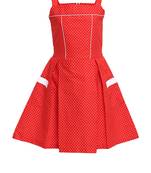 Red Printed Cotton Kids-Frocks