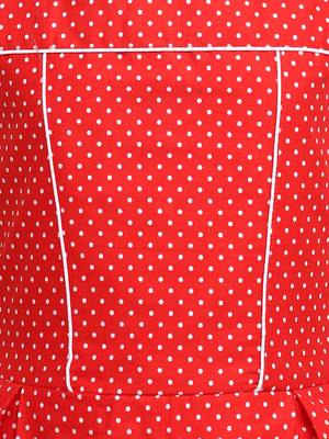 Red Printed Cotton Kids-Frocks 5