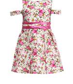 Pink Printed Cotton Kids-Frocks