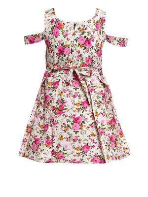 Pink Printed Cotton Kids-Frocks 2