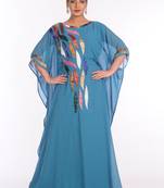 Sky Blue Georgette Embroidered Zari Work Islamic Kaftans